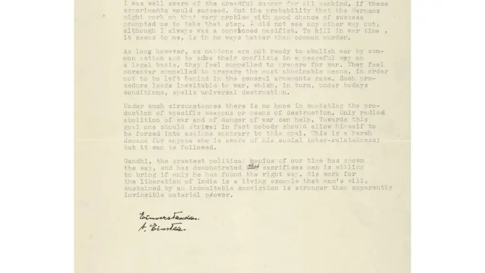 Einstein letter