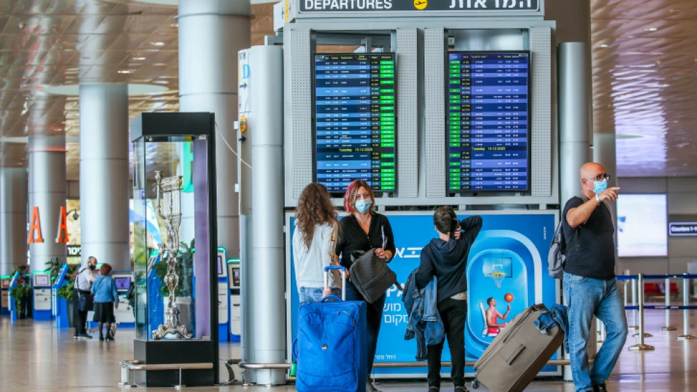 The departures hall at Ben-Gurion International Airport on Dec. 14, 2020. Photo by Yossi Aloni/Flash90.