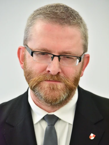 Polish Parliament member Grzegorz Braun in 2019. Credit: Adrian Grycuk via Wikimedia Commons.
