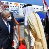 Israeli Foreign Minister Yair Lapid is greeted at Bahrain International Airport on Sept. 30, 2021. Source: Twitter.