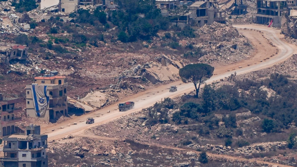 An Israeli military vehicle operates in the village of Taybeh in Southern Lebanon, near the Lebanon-Israel border, July 22, 2026. Photo by Ayal Margolin/Flash90.