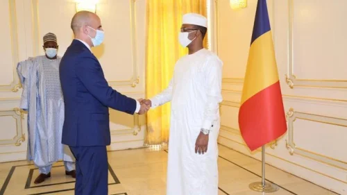 Israel’s new ambassador to Chad Ben Bourgel presents his letters of credence in Senegal, on May 18, 2022. Credit: Israeli Embassy in Senegal.