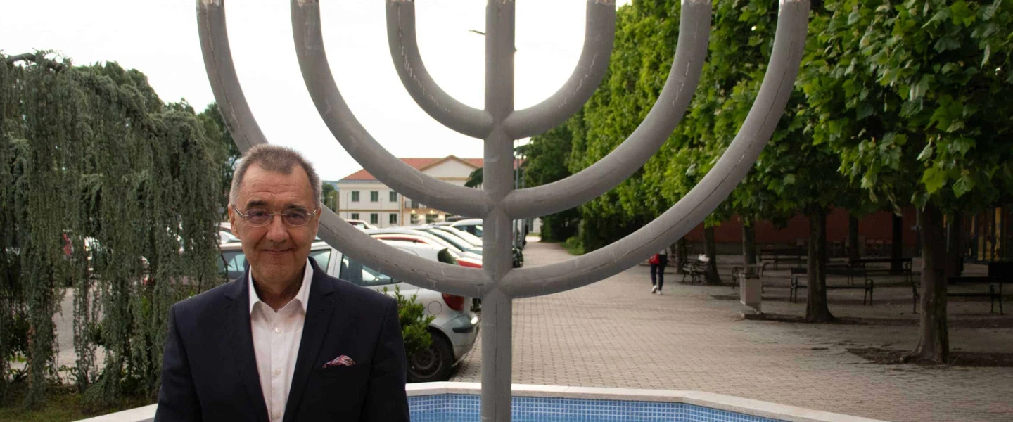 Executive Director István László Mészáros stands on the grounds of Faith Church's headquarters in Budapest. Photo by David Isaac.