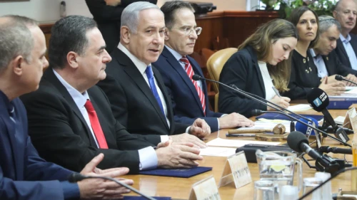 Israeli Prime Minister Benjamin Netanyahu leads the weekly cabinet meeting, at the Prime Minister's Office in Jerusalem on Dec. 8, 2019. Photo by Marc Israel Sellem/POOL.