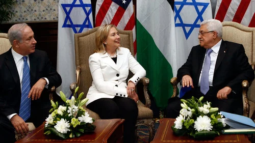 Hillary Clinton, then the U.S. secretary of state, hosts direct talks between Israeli Prime Minister Benjamin Netanyahu and Palestinian Authority leader Mahmoud Abbas in Sharm El Sheikh, Egypt, Sept. 14, 2010. Credit: U.S. State Department.