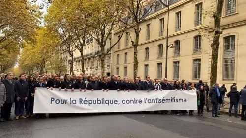 An estimated 105,000 people took part in the march against antisemitism in Paris, Nov. 12, 2023. Source: X.
