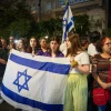 Israelis demonstrate outside the President's Residence in Jerusalem while President Isaac Herzog meets inside with relatives of people abducted by Hamas, Oct. 22, 2023. Photo by Noam Revkin Fenton/Flash90.