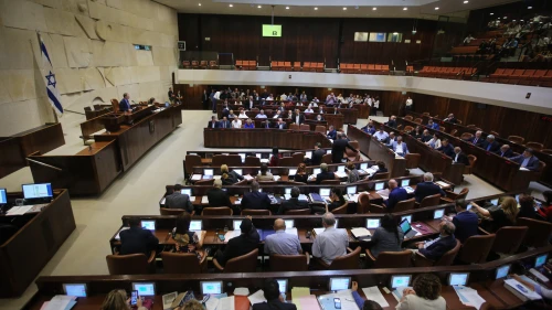 View of a plenum session in the assembly hall of the Israeli parliament, on July 2, 2018. Photo by Flash90.