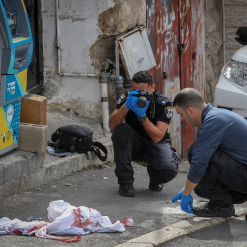Police at the scene of a shooting attack carried out by a 13-year-old boy in eastern Jerusalem, Jan. 28, 2023. Photo by Jamal Awad/Flash90.