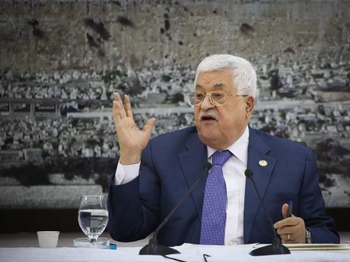 Palestinian Authority chief Mahmoud Abbas speaks during a meeting in Ramallah, July 25, 2019. Credit: Flash90.
