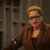 Author and commentator Julianne Malveaux delivers an address at St. Mark's United Methodist Church in Sacramento, California, in 2019. Source: Screenshot.