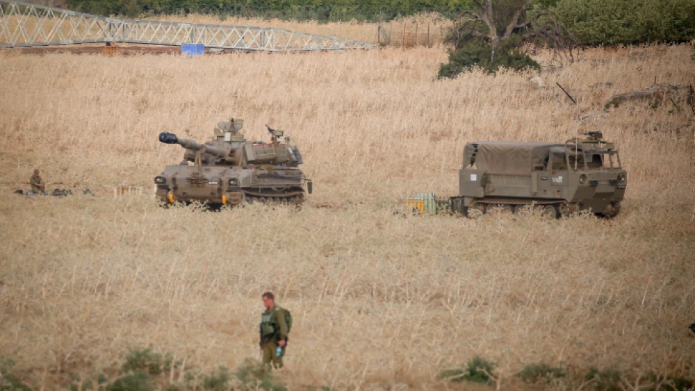 Israeli forces near the border between Israel and Lebanon in the Golan Heights on July 27, 2020. Photo by David Cohen/Flash90.