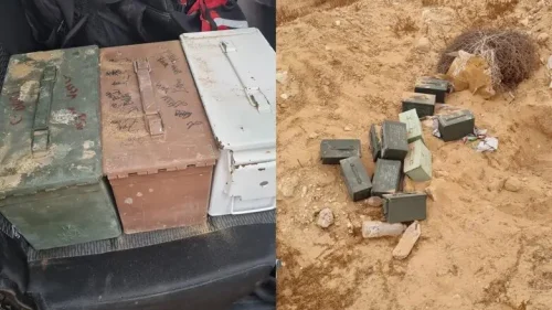 Israeli authorities recover 20,000-plus assault rifle rounds stolen from a bunker at the Tze’elim training base in the Negev, June 7, 2023. Credit: IDF Spokesperson's Unit.