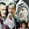 Palestinians commemorate the third anniversary of the death of Saddam Hussein during a rally in the town of Halhoul near Hebron on Jan. 15, 2010. Next to the picture of Hussein (center) is a photo of late Palestinian leader Yasser Arafat. Credit: Najeh Hashlamoun/Flash90.