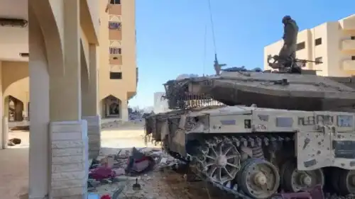IDF troops in the Hamad neighborhood, February 2024. Photo: Hanan Greenwood.