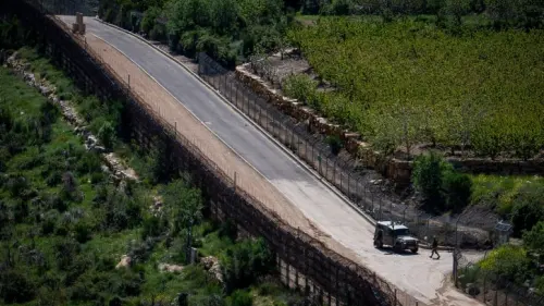 Israeli soldiers guard the border between Israel and Syria in the Golan Heights, April 17, 2023. Photo by Ayal Margolin/Flash90.
