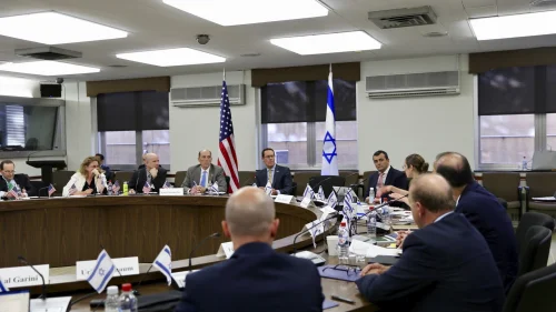 More than 80 U.S. and Israeli officials gathered at the U.S. Department of State to participate in the 34th meeting of the U.S.–Israel Joint Economic Development Group (JEDG), the annual economic policy dialogue between the two nations first held in 1985, Oct. 23, 2019. Credit: U.S. Treasury/Twitter.