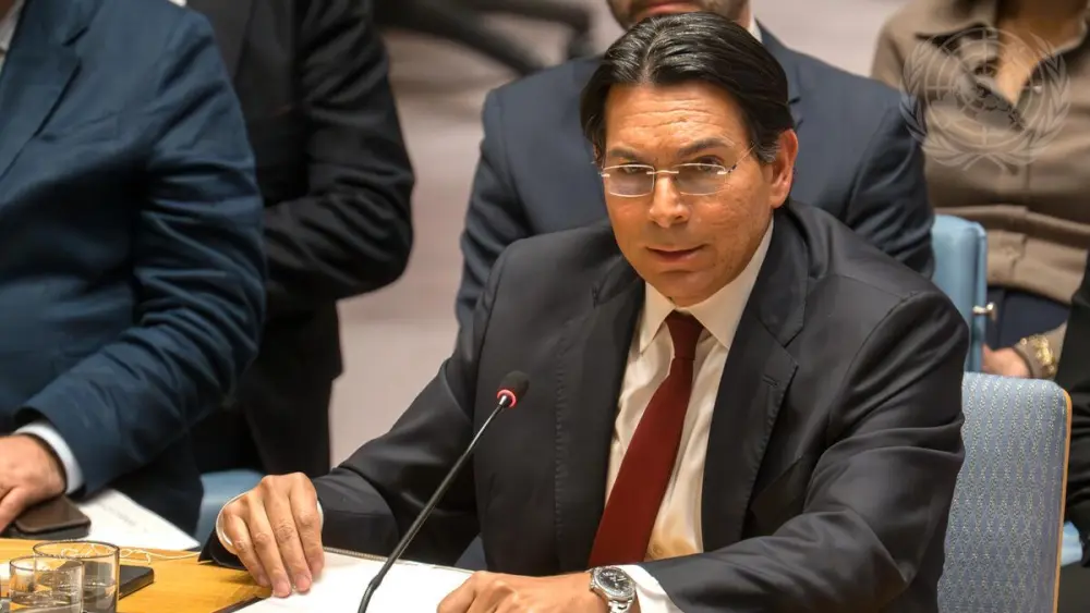 Danny Danon, the Israeli ambassador to the United Nations, addresses the Security Council meeting on the situation in the Middle East at the U.N. Headquarters in New York City, June 1, 2026. Credit: Mark Garten/UN Photo.