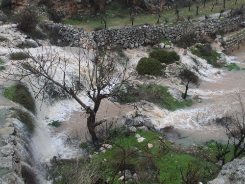 View of the flooded Solomon's Pools, southwest of Bethlehem in Judea, due to heavy rain, March 1, 2012. Photo by Gershon Elinson/Flash90.
