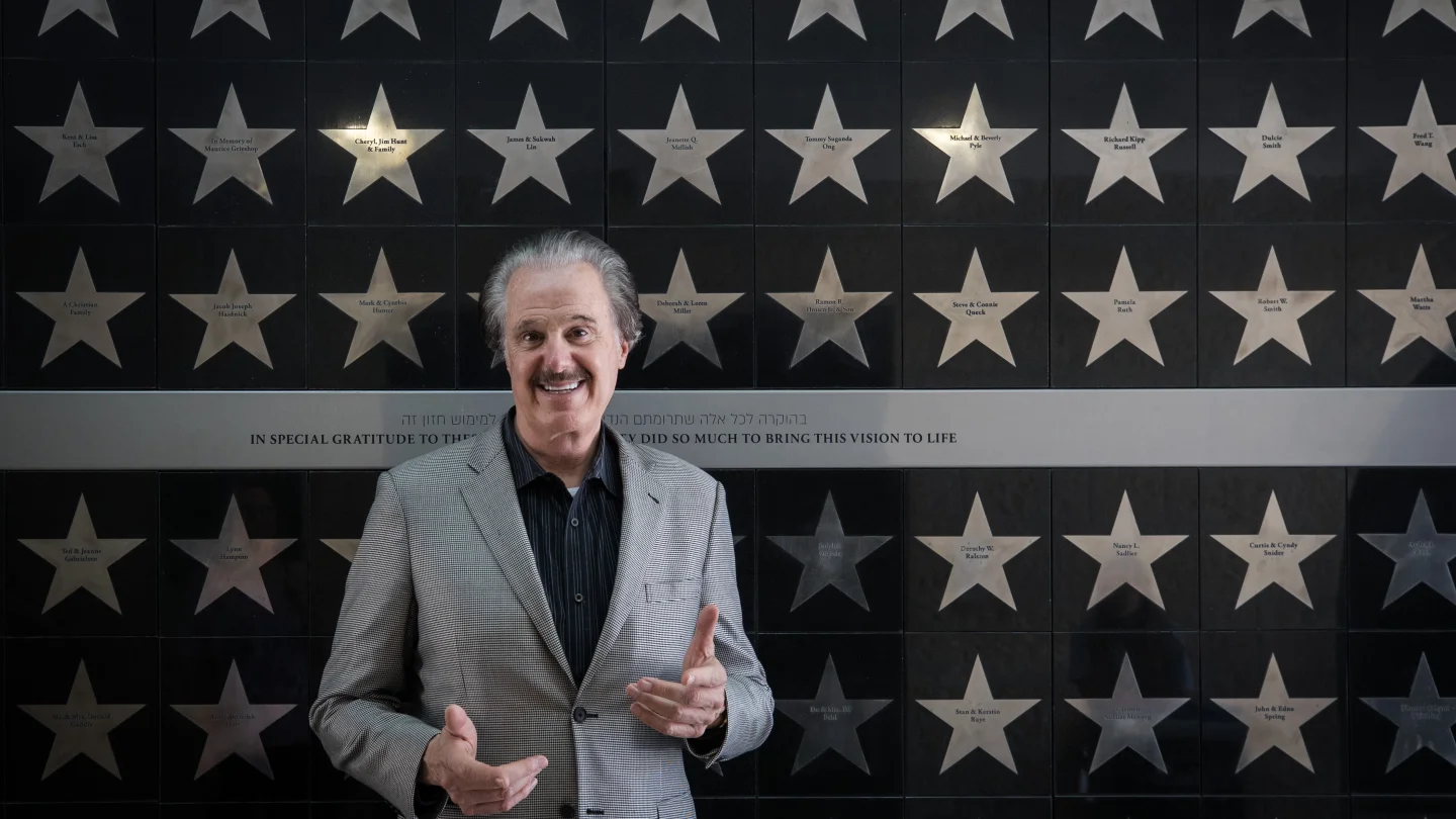 Mike Evans, manager of the Friends of Zion Museum in Jerusalem, on May 16, 2017. Photo by Nati Shohat/Flash90.