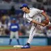 Dean Kremer of Team Israel pitches against Nicaragua at the World Baseball Classic in Miami on March 12, 2023. Credit: Courtesy of Major League Baseball.