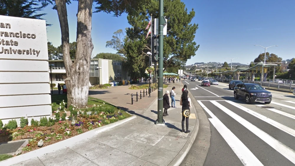 The campus of San Francisco State University, where the director of the Arab and Muslim Ethnicities and Diaspora program has been accused of spreading anti-Semitism and false propaganda against Israel. Source: Screenshot via Google.