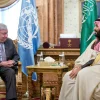 U.N. Secretary-General António Guterres (left) meets with Crown Prince of Saudi Arabia Mohammed bin Salman in Riyadh on Feb. 12, 2018. Credit: U.N./Mohammed Al Deghaishim.