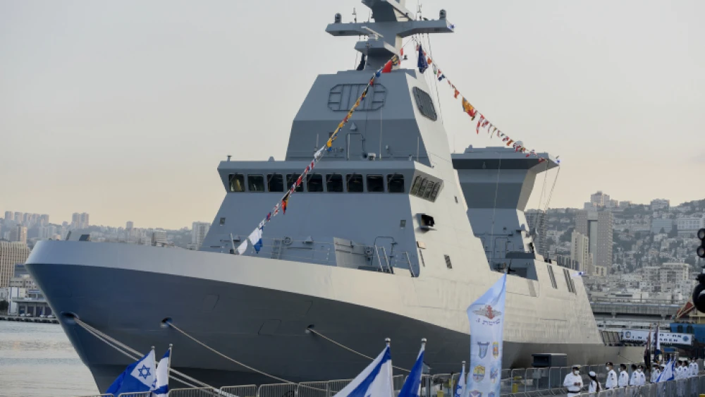 The first of four new Sa'ar 6-class corvettes commissioned for the Israeli Navy arrives at the Haifa Port on Dec. 20, 2020. Photo by Meir Vaknin/Flash90.