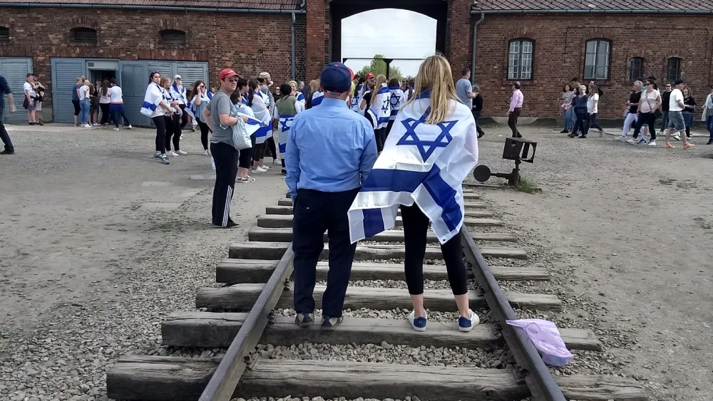 Samantha Zive pictured with Jeff Seidel on her trip to Poland. Credit: Courtesy.