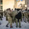 Haredi Jewish soldiers from the IDF’s Hasmonean Brigade take part in a beret march at the Western Wall in Jerusalem’s Old City after completing seven months of basic and advanced training, Aug. 6, 2026. Photo by Chaim Goldberg/Flash90.