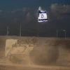 A convoy of military vehicles seen near the Israeli border with the Gaza Strip on Oct. 15, 2023. Photo by Oren Ben Hakoon/Flash90.