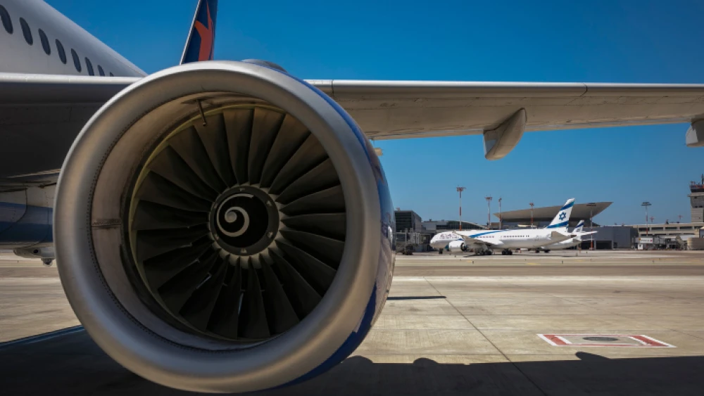 Parked Israir and El Al planes at Ben-Gurion International Airport on Aug. 8, 2020. Photo by Olivier Fitoussi/Flash90.