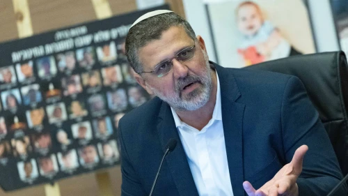 Likud Party MK Avichai Boaron speaks during a Knesset Education, Culture and Sports Committee meeting at the parliament in Jerusalem, Feb. 19, 2025. Photo by Yonatan Sindel/Flash90.