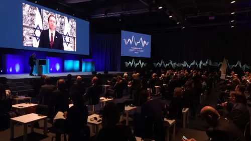 Israeli President Isaac Herzog addresses the Malmö International Forum on Holocaust Remembrance and Combating Anti-Semitism, Oct. 13, 2021. Credit: Shahar Azran.