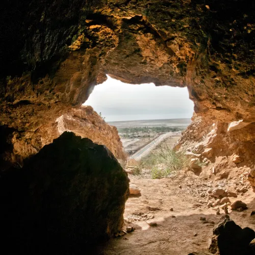 Inside Cave 11, Qumran. Credit: Shai Halevi, Courtesy of Israel Antiquities Authority.