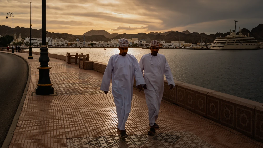 Locals visit Muscat Anchorage near the Strait of Hormuz in Muscat, Oman, on March 30, 2026. Photo by Elke Scholiers/Getty Images.