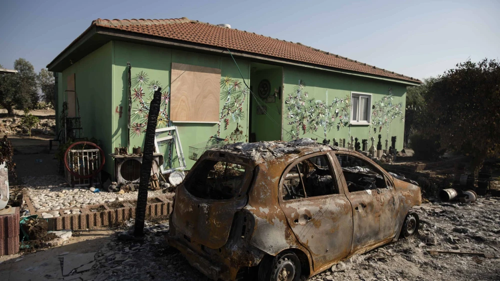 Destruction in the southern Israeli community of Netiv HaAsara in the wake of the Oct. 7 Hamas terrorist attacks, Nov. 17, 2023. Photo by Amir Levy/Getty Images.