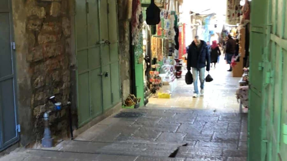 Arab shops closed in eastern Jerusalem in protest of Israel's targeted killing of senior Hamas leader Saleh al-Arouri, Jan 3, 2024. Credit: Aryeh King.