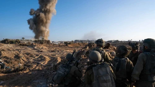 Israeli troops operating in the Hamas-ruled Gaza Strip, Dec. 10, 2023. Credit: IDF.