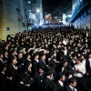 Haredi Jews attend the funeral of Yousef Kahn, one of the victims of the Meron tragedy, where 45 people were crushed to death on April 30 outside the Mir Yeshiva in Jerusalem, May 2, 2021. Photo by Noam Revkin Fenton/Flash90.