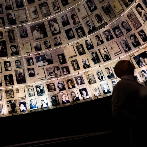 Visitors tour the Yad Vashem Holocaust Memorial museum in Jerusalem on International Holocaust Day, Jan. 26, 2017. Photo by Hadas Parush/Flash90.