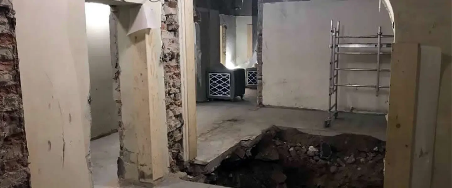The Chabad center in Helsinki, Finland, was undergoing renovations when an excavation shovel struck what are believed to be wooden beams of a Russian fortress, according to state archaeologists. Credit: Chabad.org/News.