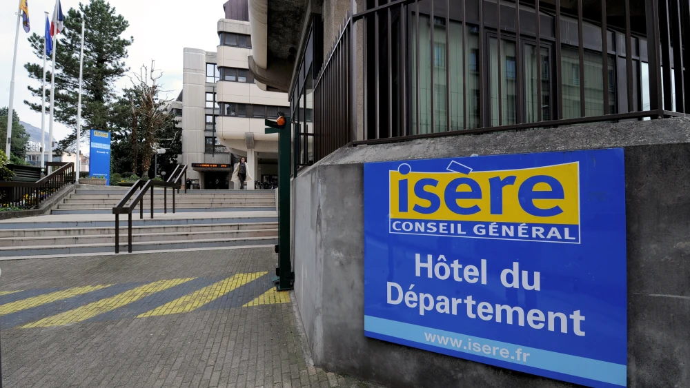 A picture taken on April 2, 2015 in Grenoble shows the Isere departmental council building. Photo by JEAN-PIERRE CLATOT/AFP via Getty Images.