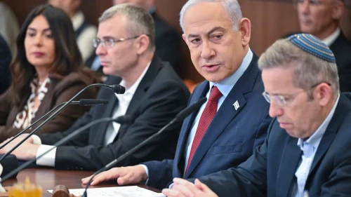 Israeli Prime Minister Benjamin Netanyahu leads a government meeting, Dec. 10, 2023. Photo by Kobi Gideon/GPO.