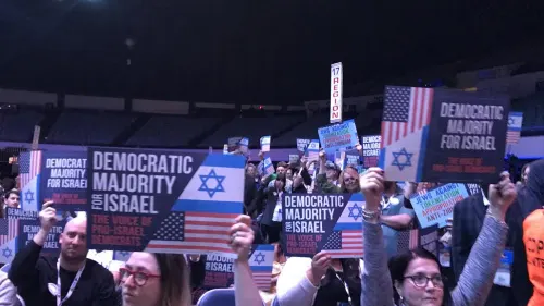 Democratic Majority for Israel delegates at the California Democratic Party Convention on Nov. 15-17, 2019, where anti-Israel amendments were decidedly voted down. Credit: Courtesy.