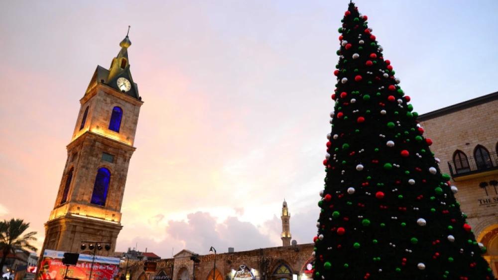 A Christmas tree in Jaffa, Dec. 9, 2018. Photo by Tomer Neuberg/Flash90.