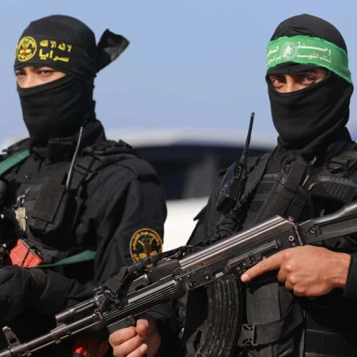 Hamas, Islamic Jihad and 11 other terrorist groups take part in the Strong Foundation "military" drill in the Gaza Strip, Dec 29, 2020. Photo by Majdi Fathi/TPS.