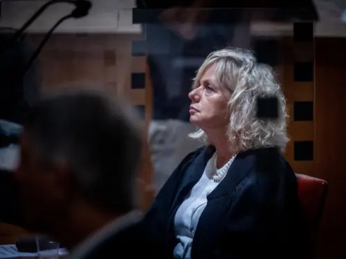 Attorney General Gali Baharav-Miara at a ceremony held for outgoing Supreme Court Justice George Karra, at the court in Jerusalem on May 29, 2022. Photo by Yonatan Sindel/Flash90.