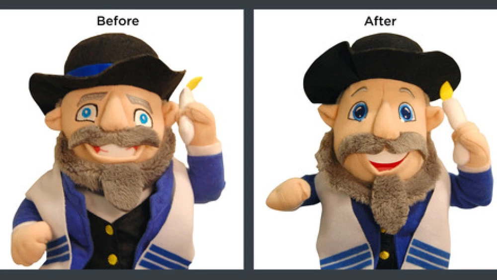 The old (left) and new (right) faces of the Mensch on a Bench. Credit: Courtesy Mensch on a Bench.