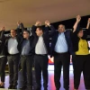 Arab Joint List Party candidates celebrate as the first results in the Israeli elections are announced, Sept. 17, 2019. Photo by Basel Awidat/Flash90.